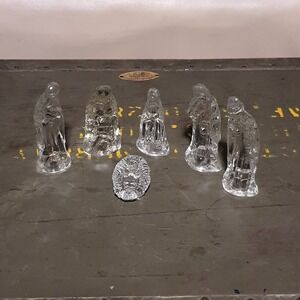 Vintage Windsor Collection 6 Piece Small Nativity Set Glass Figures Baby Jesus